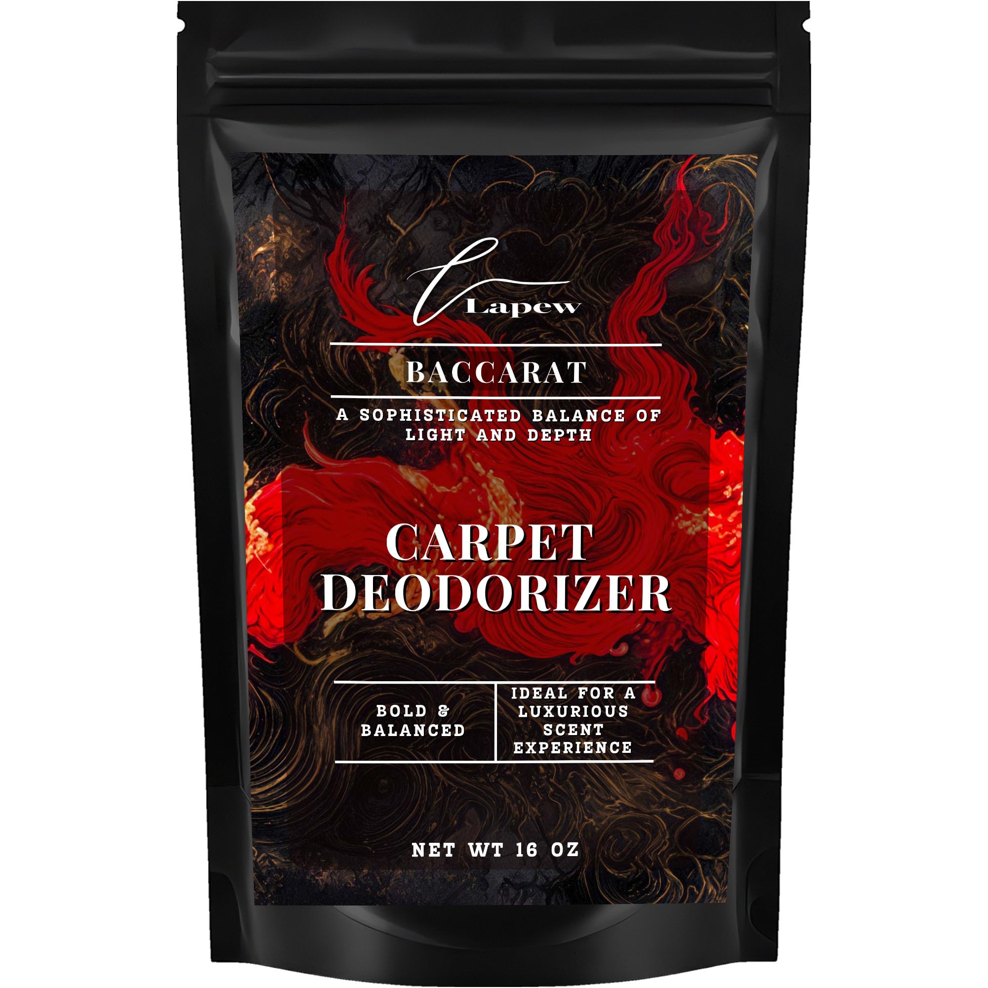 Lapew Baccarat Carpet Deodorizer Powder - Pet Safe Freshener for Vacuuming | Scented Odor Eliminator for Home | 16 oz