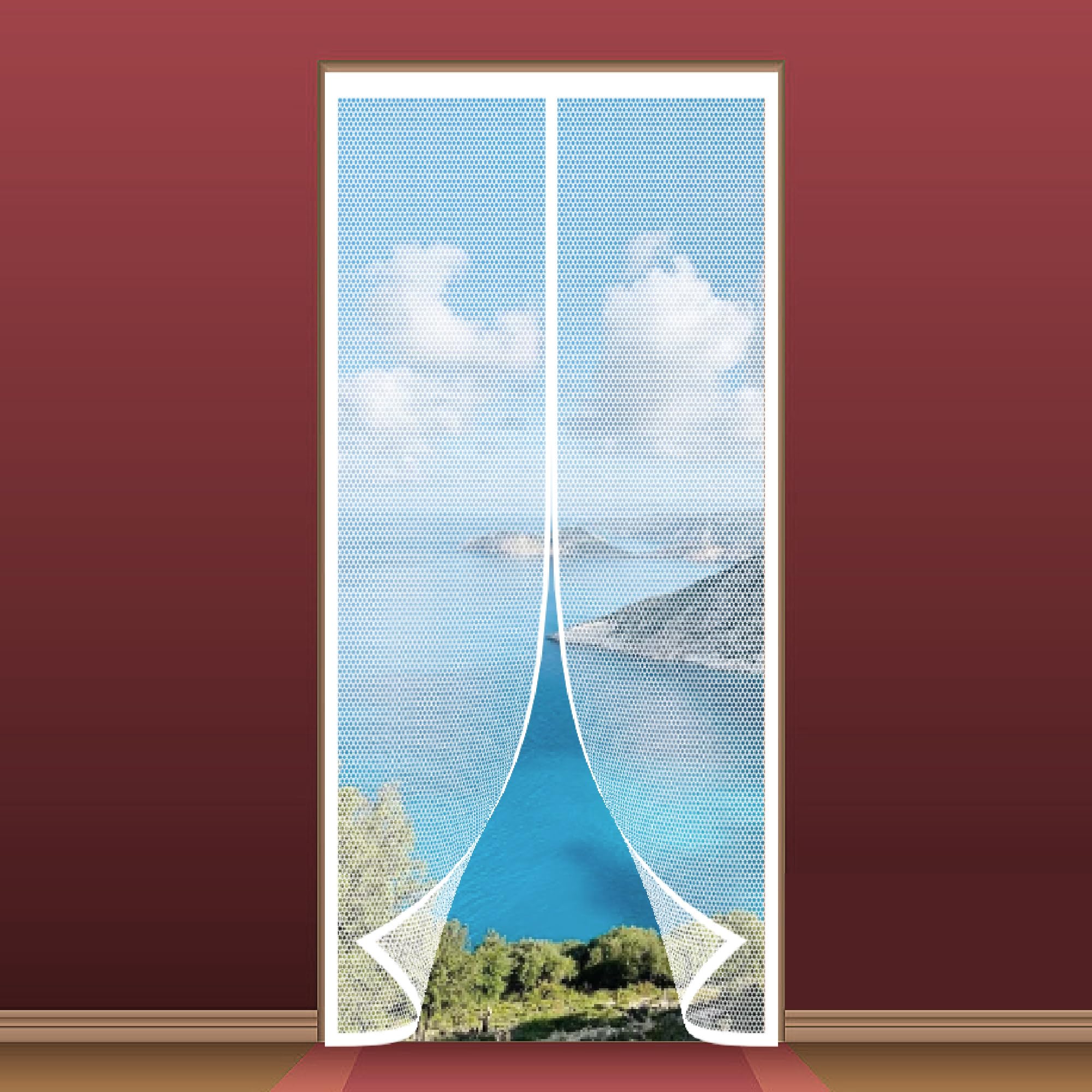 Moustiquaire porte fenetre enroulable 111 x 229 cm pour terrasse et balcon