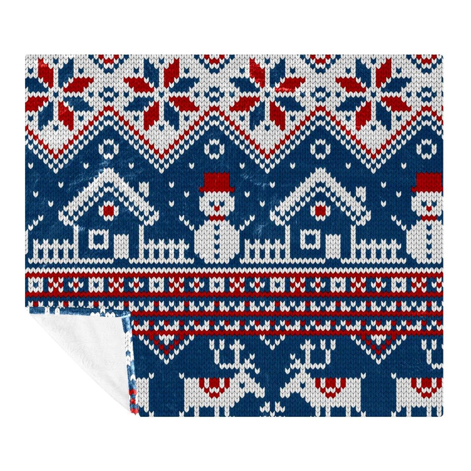 Couverture de Noël tricotée molleton microfibre plaid canapé et voyage enfant
