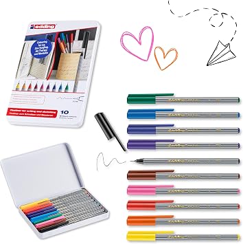 edding 55 Fineliner Set ، 10 ألوان ، متنوعة ، 1 ED55-10