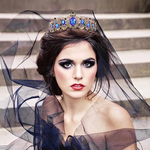 Miniatura 2 de CIEHER Crown Tiara Prom Crown Tiaras Gothic Crowns for Women Girls Vintage Tiara Evil Queen Crown Princess Crown