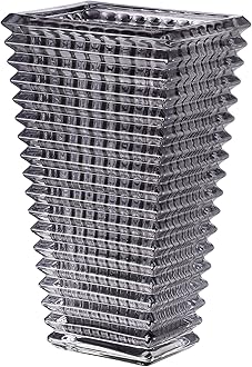 MCMCNCUIU Crystal Glass Vase, Large Crystal Vases for Flowers, Large Flower Vase, Black Modern Vases for Living Room, Bedroom, Kitchen, Dining Table, Mantle, Wedding, 11 Inches