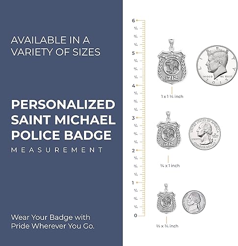 Miniatura 3 de PicturesOnGold.com Insignia de policía personalizada de San Miguel con número de departamento y insignia