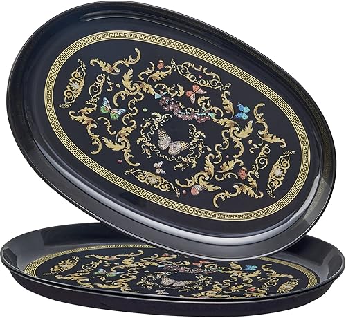 Bandejas de jardín de mariposas (3 unidades) platos desechables para fiesta, 12 x 7 pulgadas, bandejas de plástico para alimentos, aperitivos, Bandejas de jardín de mariposas (3 unidades) platos desechables para fiesta, 12 x 7 pulgadas, bandejas de plástico para alimentos, aperitivos,