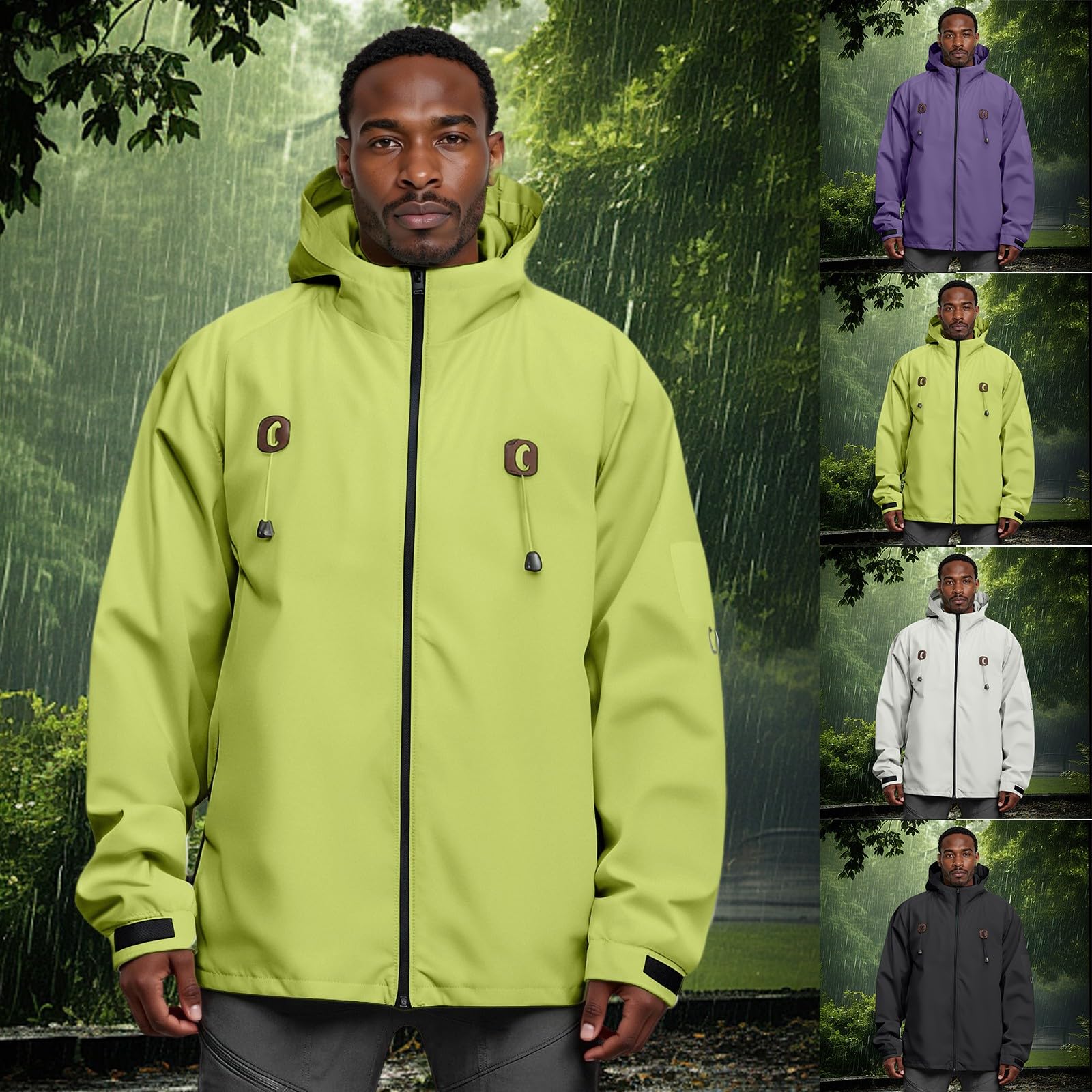 Chubasquero para hombre, impermeable, transpirable, 3XL, cortavientos con