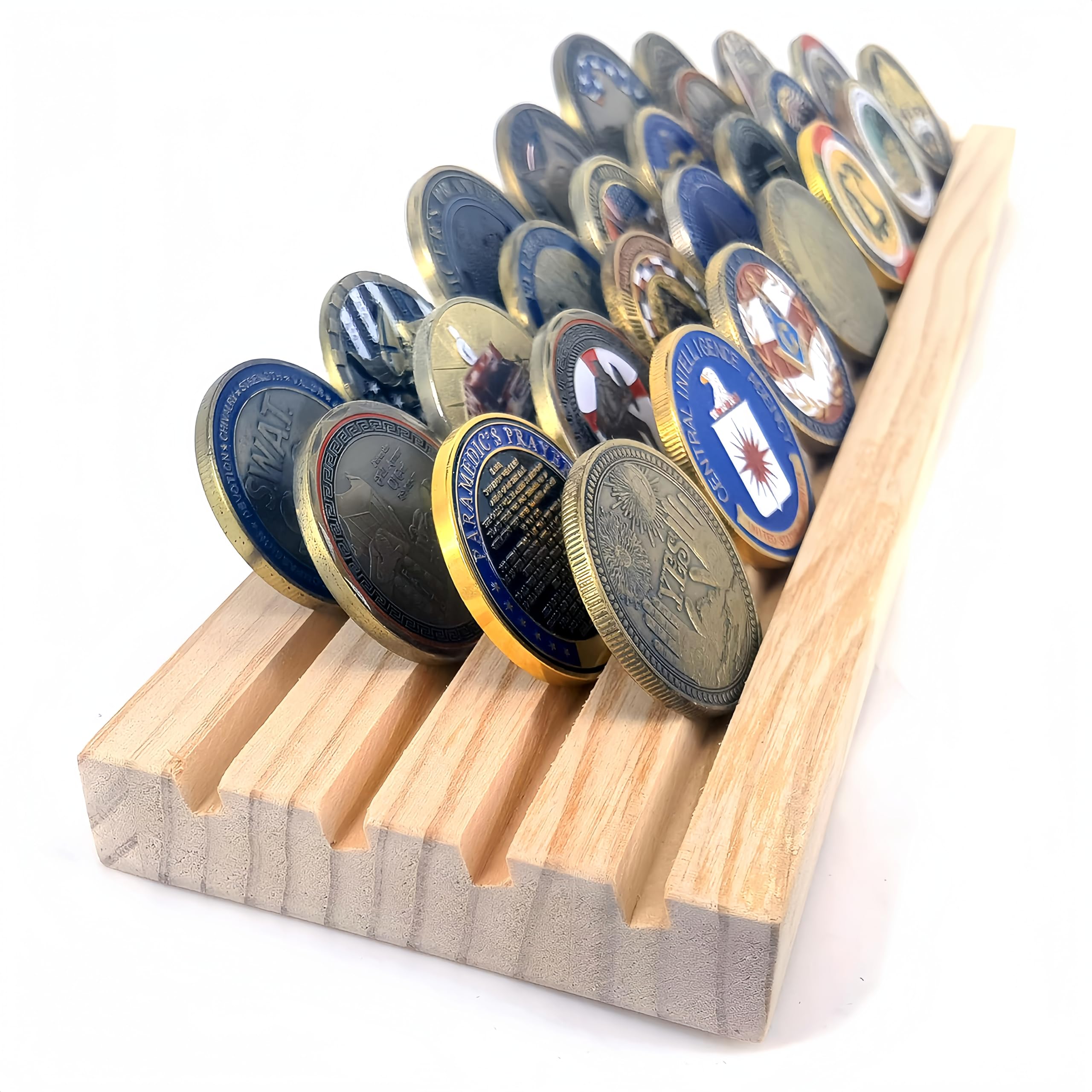 Soporte de exhibición de monedas de desafío militar de 4 filas