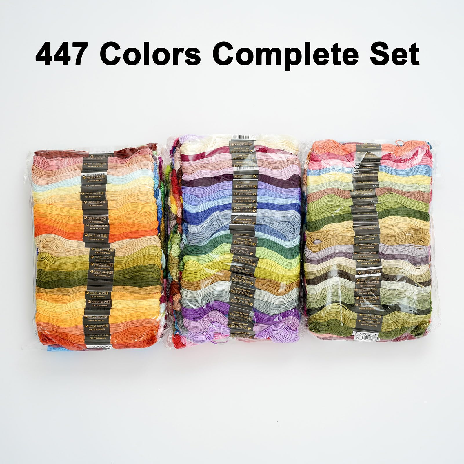 447 colori set completo filo da ricamo, braccialetto dell'amicizia, filo da ricamo in poliestere a 6 fili da 22,1 cm