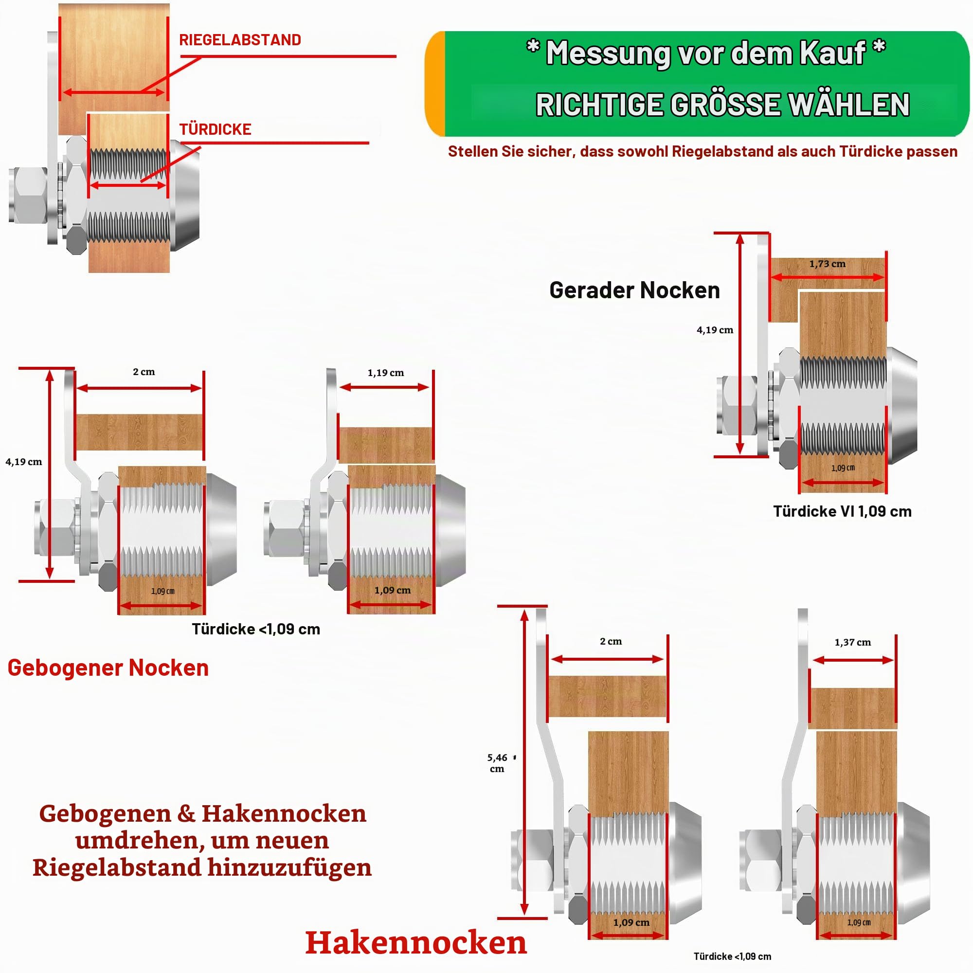6 Pack Schrank Schlösser mit Schlüsseln, 5/8 Zoll Cam Lock gleich verschlüsselt, sichere Rv Schlösser für die Lagerung Tür Mailbox Werkzeugkasten Ersatz Schloss, Zinklegierung