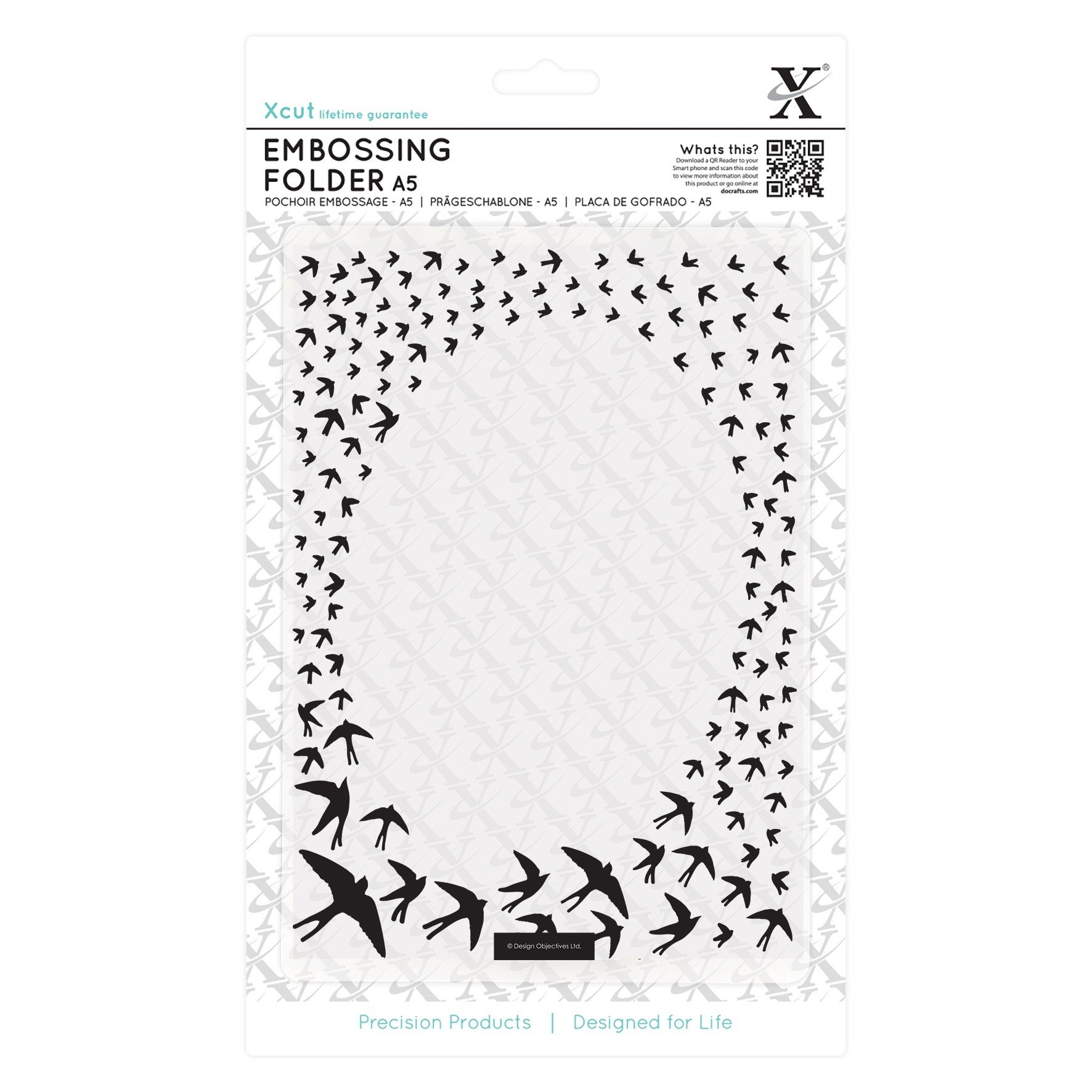 Docrafts Clear Xcut A5 Embossing Folder Swallow Frame, Diy Arts & Craft Accessories, Card Making Supplies Embossing Decoration, Scoring Supplies & Crafting Tool Accessories, Scrapbooking, Embossing Ink Pads