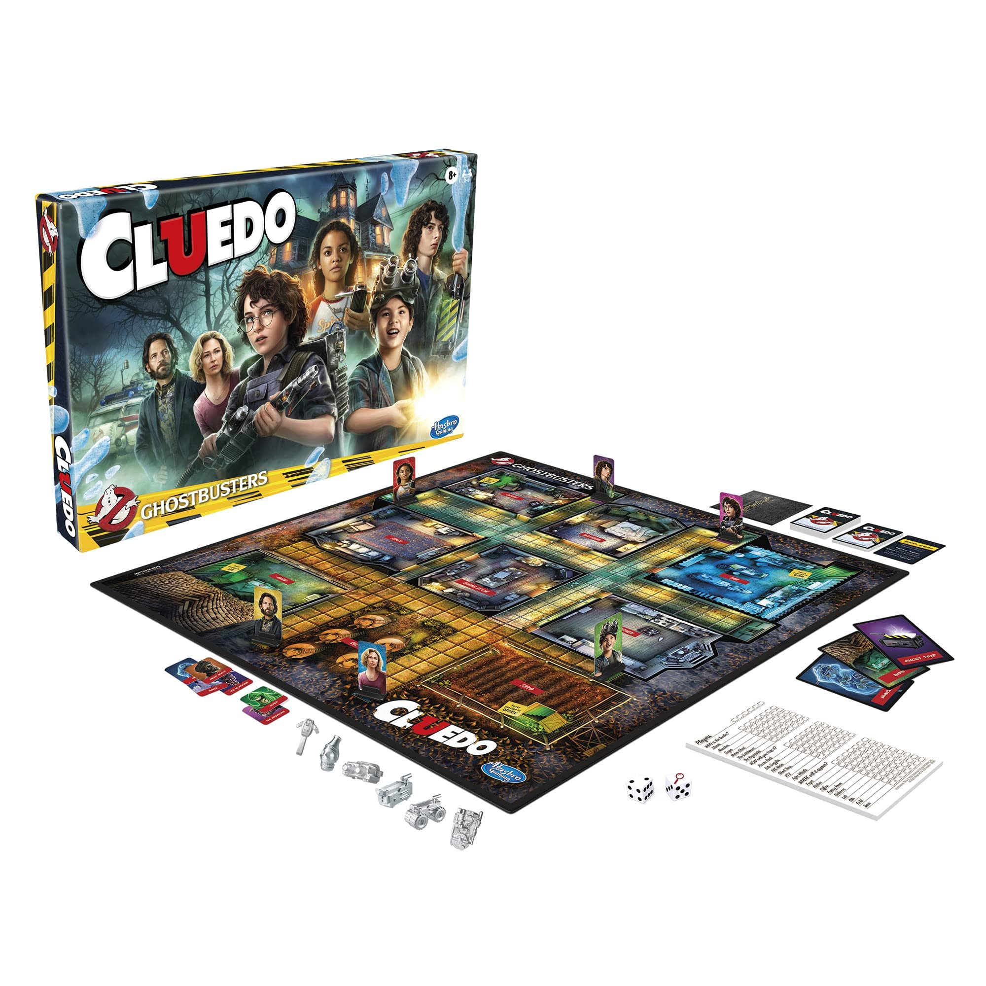 Hasbro Gaming Cluedo, Ghostbusters Edition, juego de mesa, para niños y niñas a partir de 8 años, inspirado en la película, para 2 a 6 jugadores