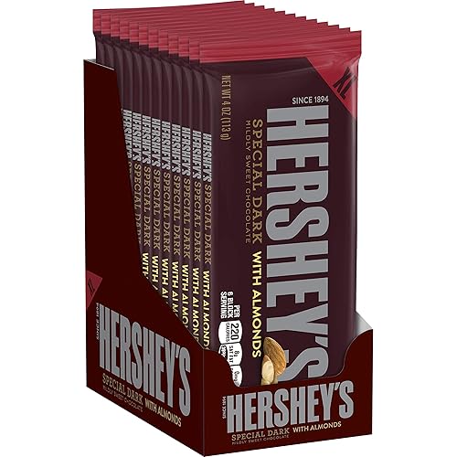 Barra de chocolate semidulce HERSHEYS SPECIAL DARK barras extragrande de 4 onzas pack de 12