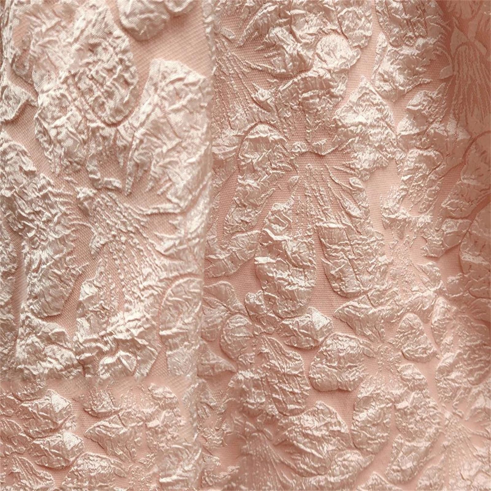 Tessuto Strutturato a Fiori con Texture a Rilievo, 150 cm, for gonne e Borse Decorative(White)