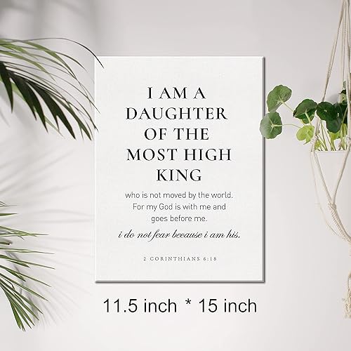 Miniatura 2 de Lienzo de pared cristiano 2 corintios 618 "I am the Daughter of a King", impresión positiva, decoración de pared para el hogar, enmarcado para
