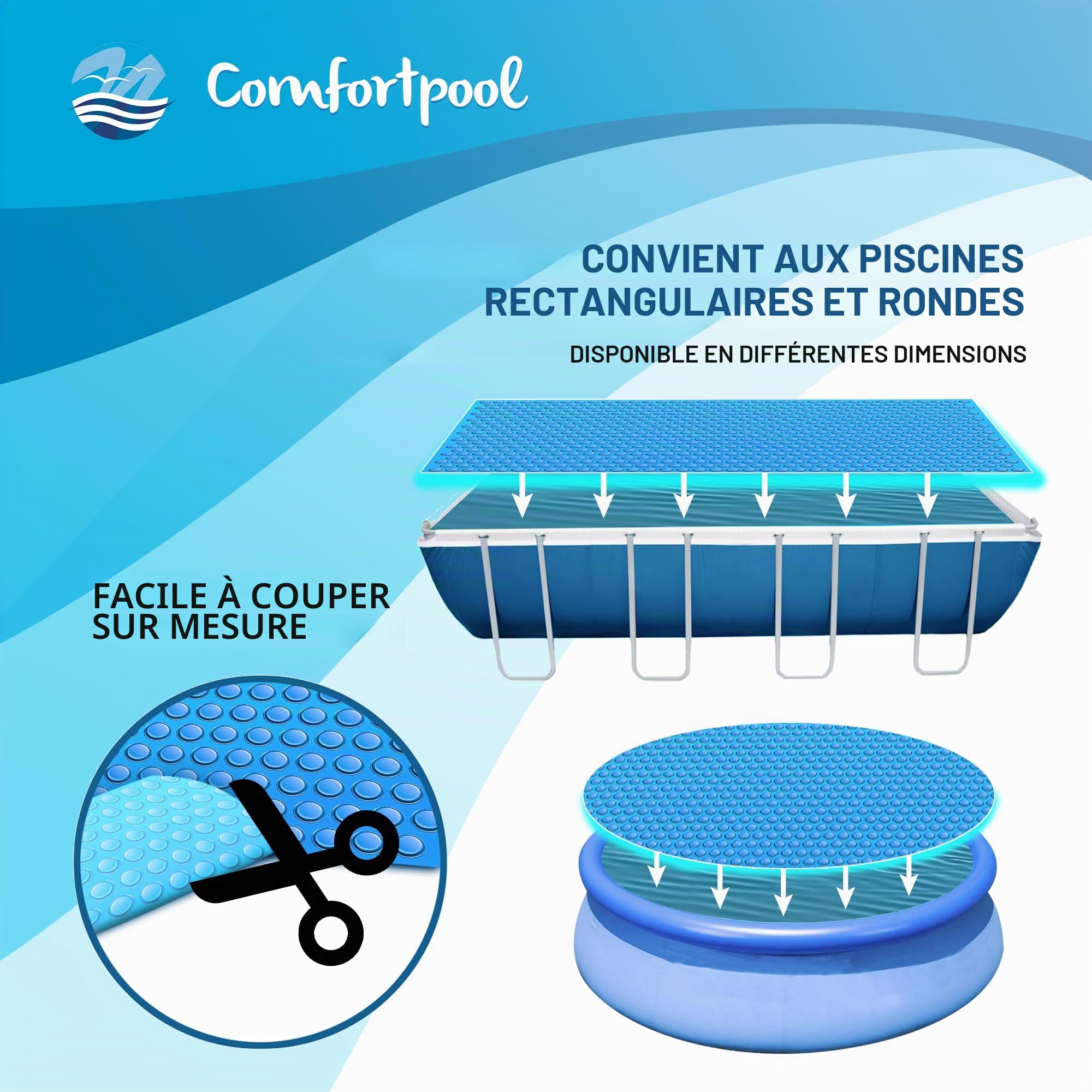 Bâche Solaire Comfortpool Ronde 549 cm | Chauffe et isole