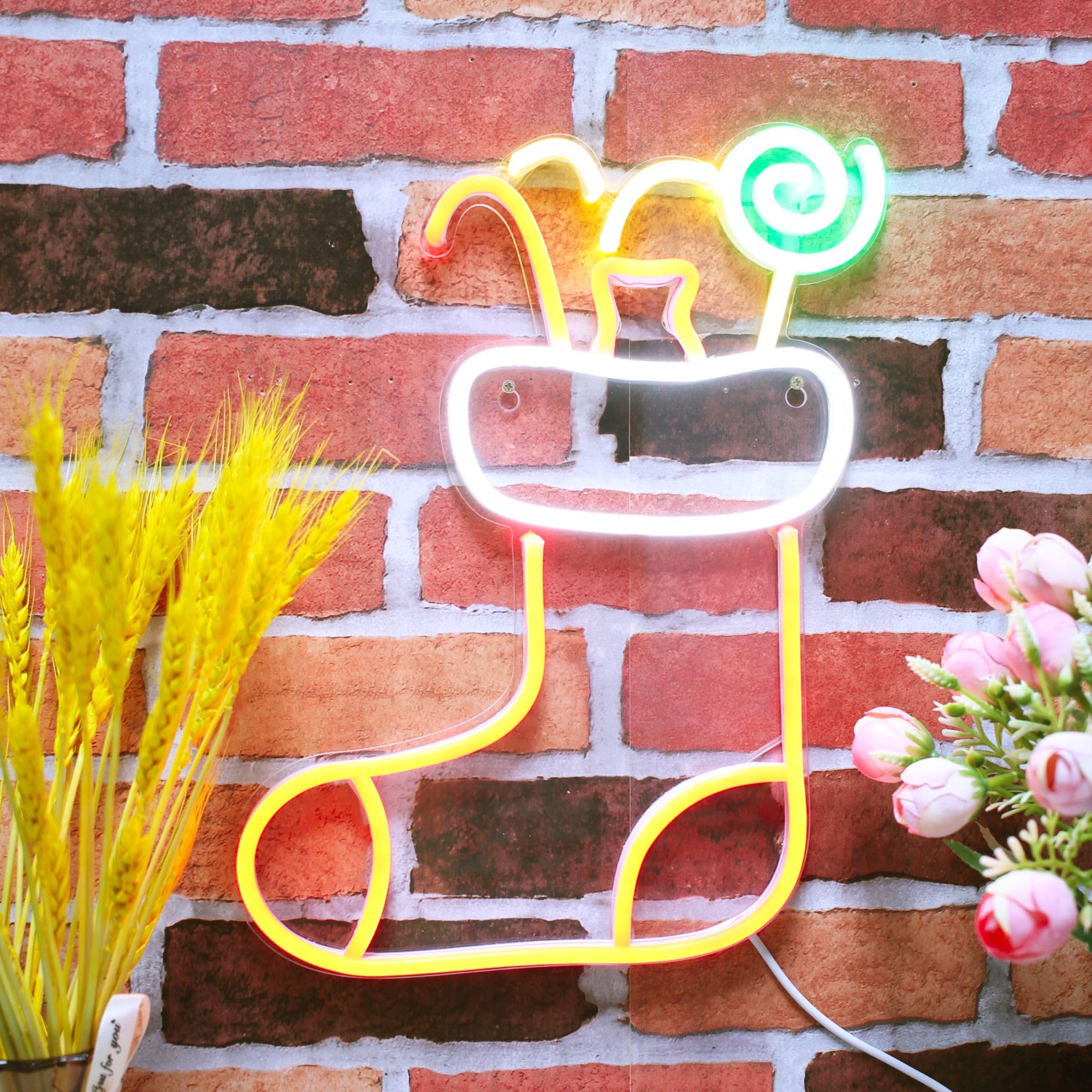 ADVPRO Cartel de neón LED de silicona con sombrero de Navidad con Cndies Flex, multicolor 6, st16s66-fnu0145-m6