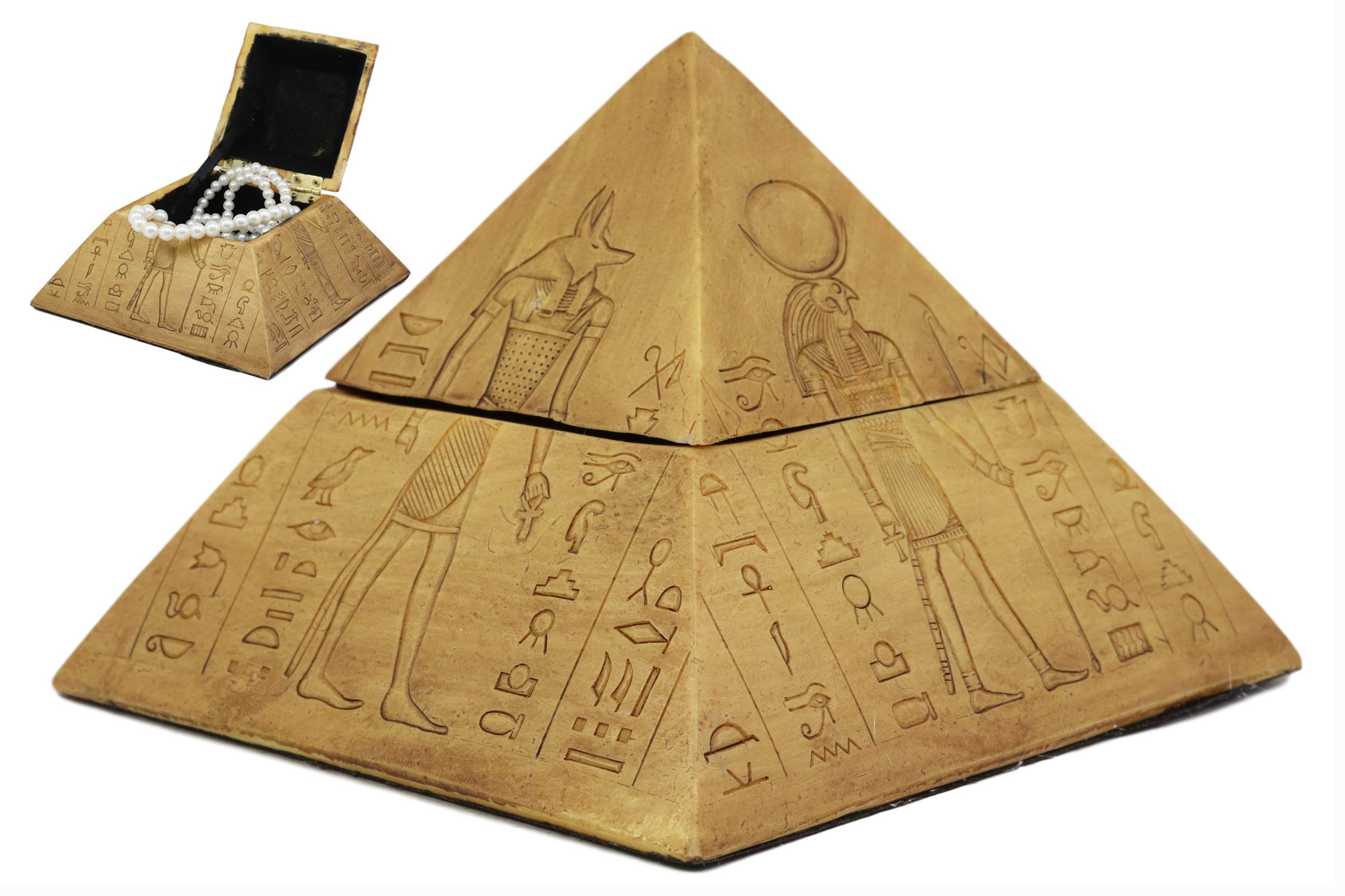 Buy Ebros Ancient Egyptian Themed Carved Pyramid Hinged Jewelry Box