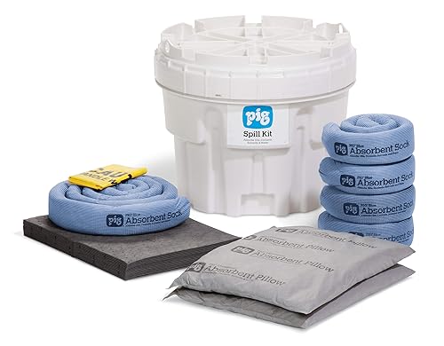 Nuevo kit de derrames de cerdo en tambor de salvamento de 20 galones Absorbe hasta 12 galones Blanco KIT211