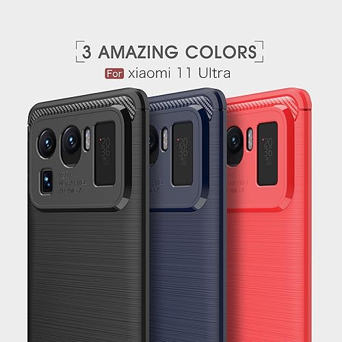 Miniatura 8 de Funda compatible con Xiaomi Mi 11 Ultra, cubierta de diseño de textura de fibra de carbono, funda de absorción de impactos diseñada para Xiaomi Mi