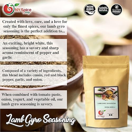 Miniatura 3 de NY SPICE SHOP Condimento de gyro de cordero – Mezcla de especias de giroscopio de 3 libras (48 onzas) – Condimento de gyro de cordero griego – Gyros