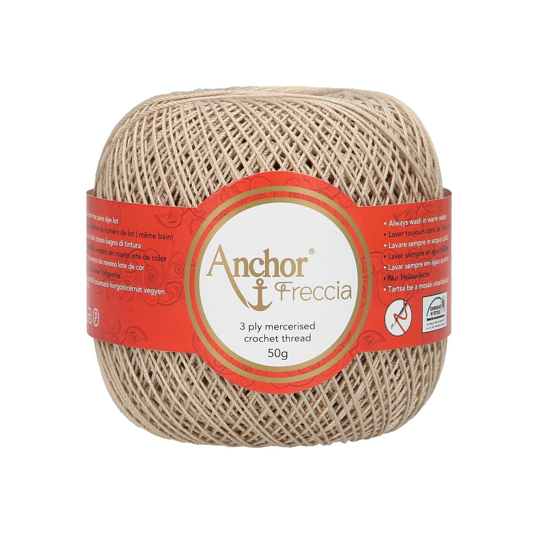 Anchor 4771012 00388 Crochet Yarn, Cotton, Beige