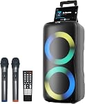 800W Machine de Karaoke pour adultes, haut-parleur Bluetooth avec double 8" Les laboureurs & Microphones sans fil, haut-parleur de karaoké portable rechargeable avec LED Lumières, PA Système pour la maison KTV Extérieur intérieur