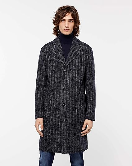 Amazon シスレー Sisley ジャケット アウター ヘリンボーンストライプコート メンズ スミクロ 50 国内l相当 コート ジャケット 通販