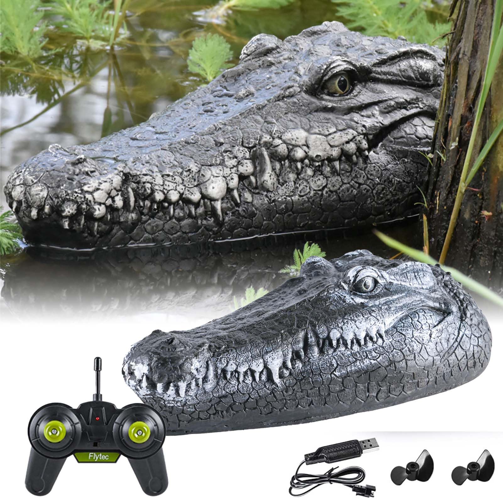 Motorized Alligator Head, Remote Control Gator Head, RC Gator Head, Gator Head RC Boat, RC Gator Boat, Simulates The Speed and Movement of a Real Alligator, for Pools, Water Parks, Lakes and More