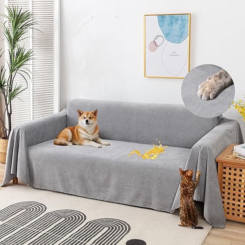 Funda de sofá para sofá de 2 cojines, apta para mascotas, resistente al agua, antiarañazos y gatos, protector de muebles seccional en forma de L,