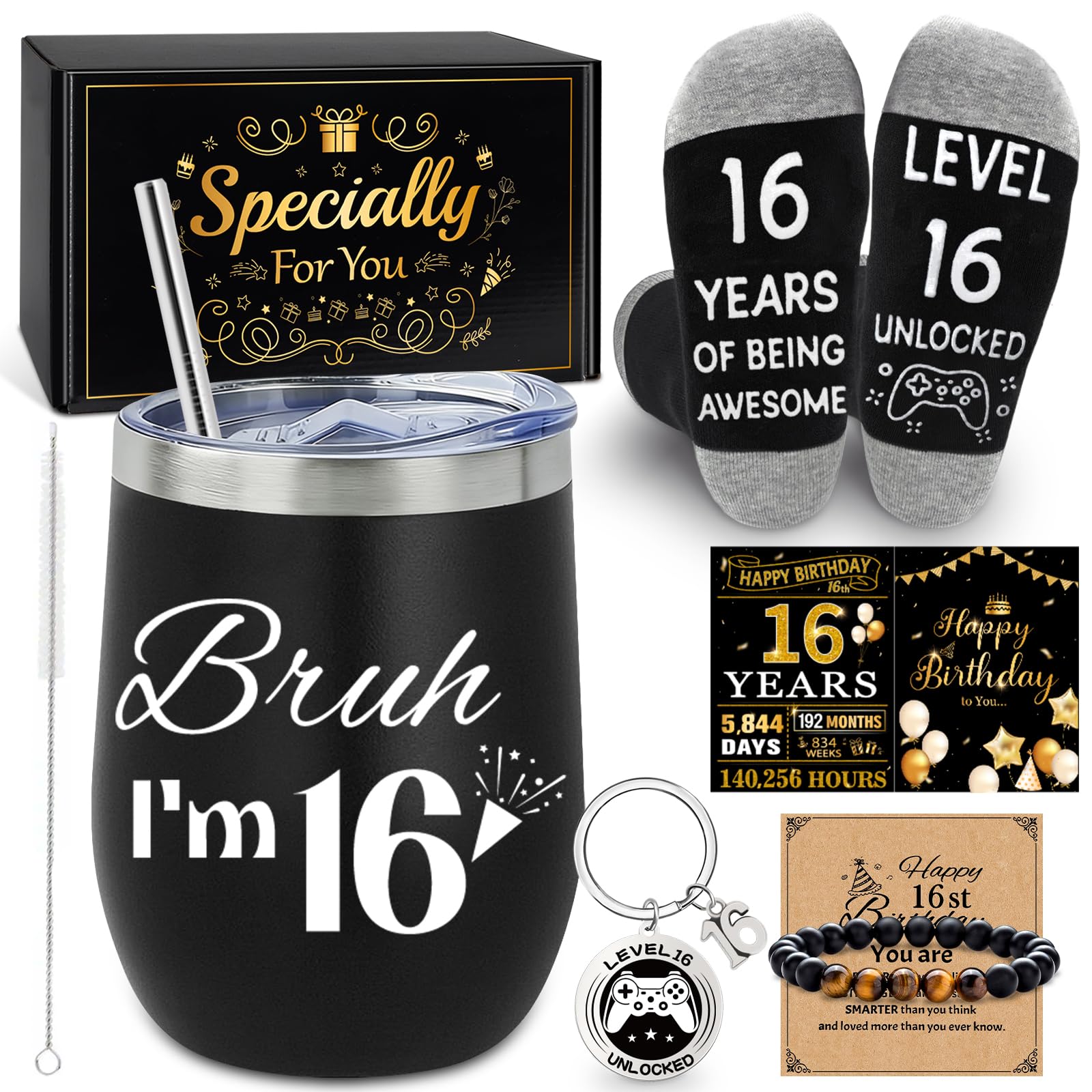 MOTONG 16th Birthday Gifts Boys, Unique Funny Gift Box 16th Teenage Boy, 16 Years Old Gifts for Boys Birthday Gift Ideas Keepsake for Son Friend Brother Nephew Grandson