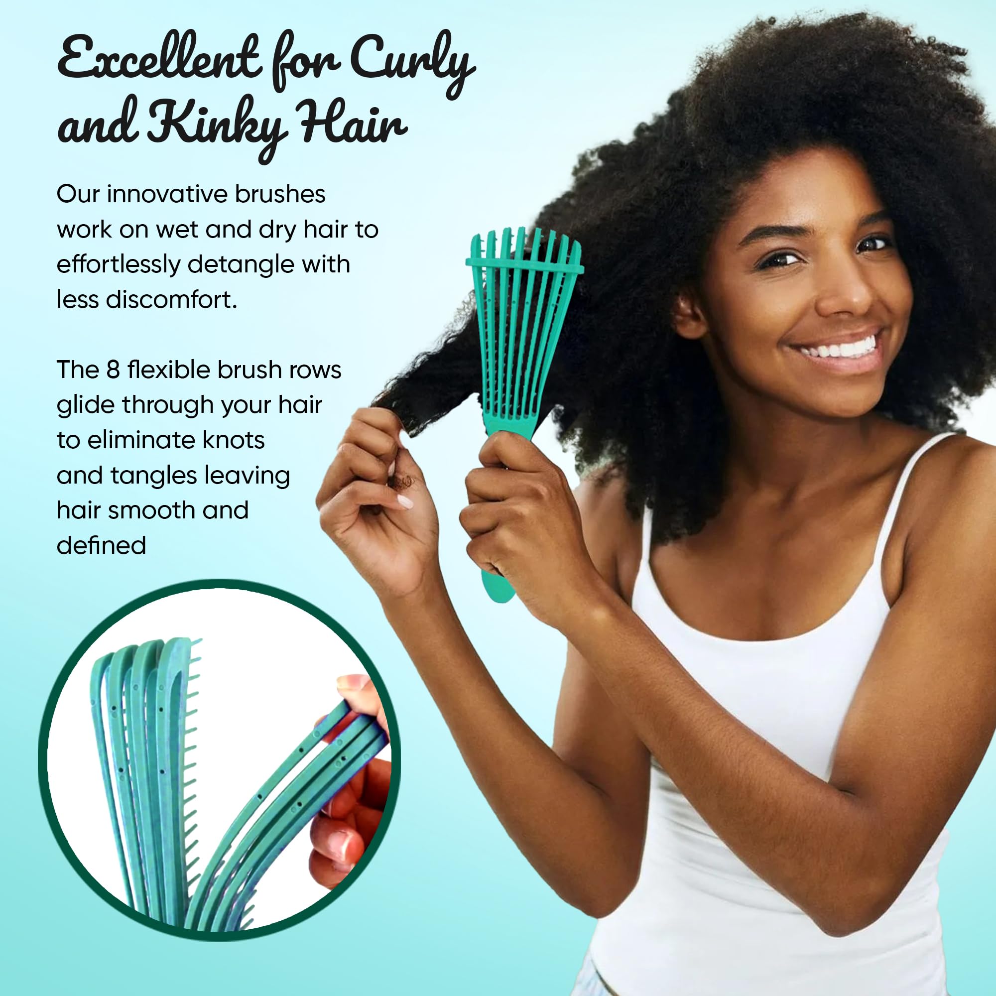 The OG Detangle Hairbrush for Afro & Curly Hair, Detangle Wet & Dry Hair, Blow Dry Brush, Curl Defining Brush - Image 3