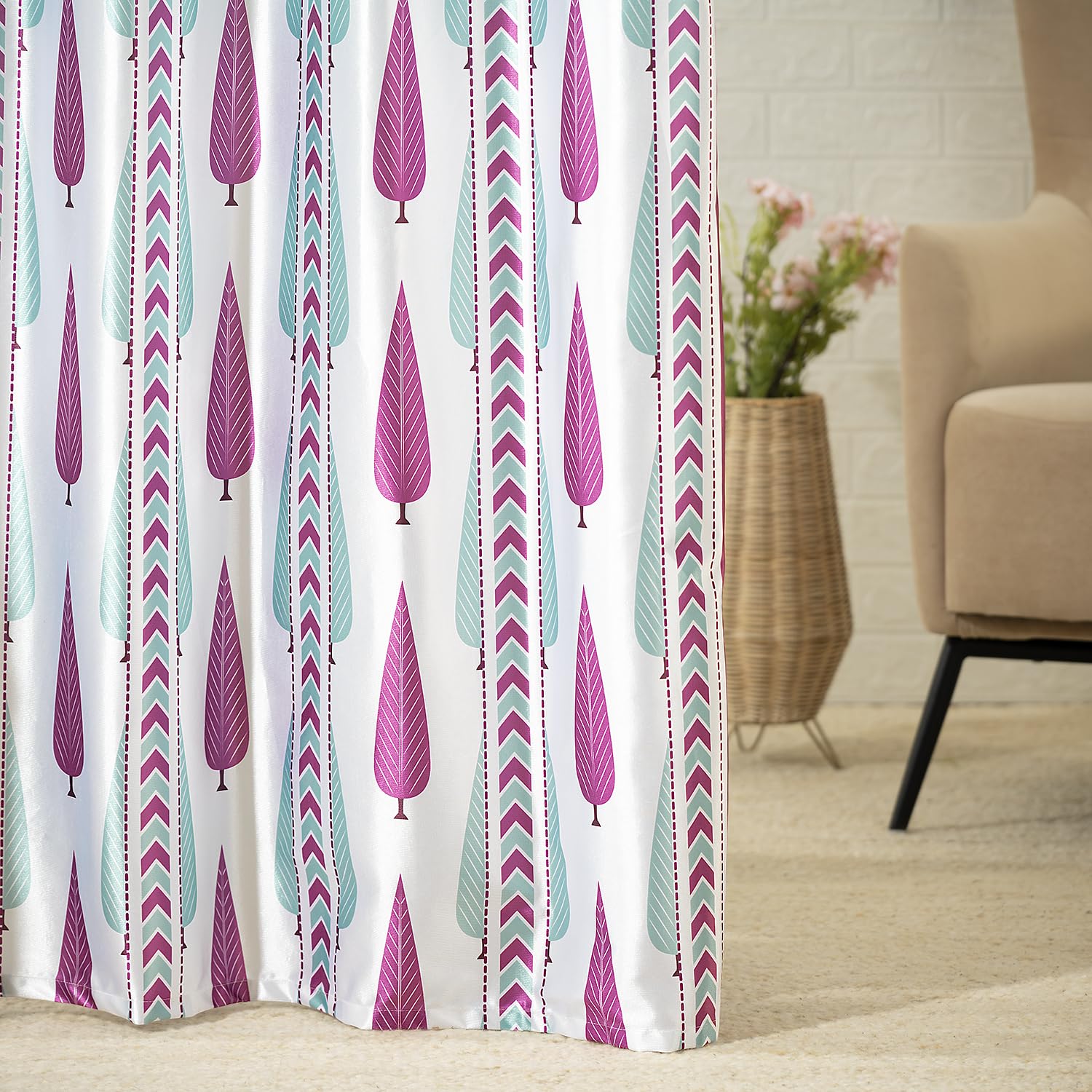 Wakefit Curtains 9 feet Long Set of 1, Blocks Upto 70% of Light, Door Curtains 9 feet, Curtains for Living Room, Polyester Printed Curtains, Decoration Items for Home Décor (Shyla)