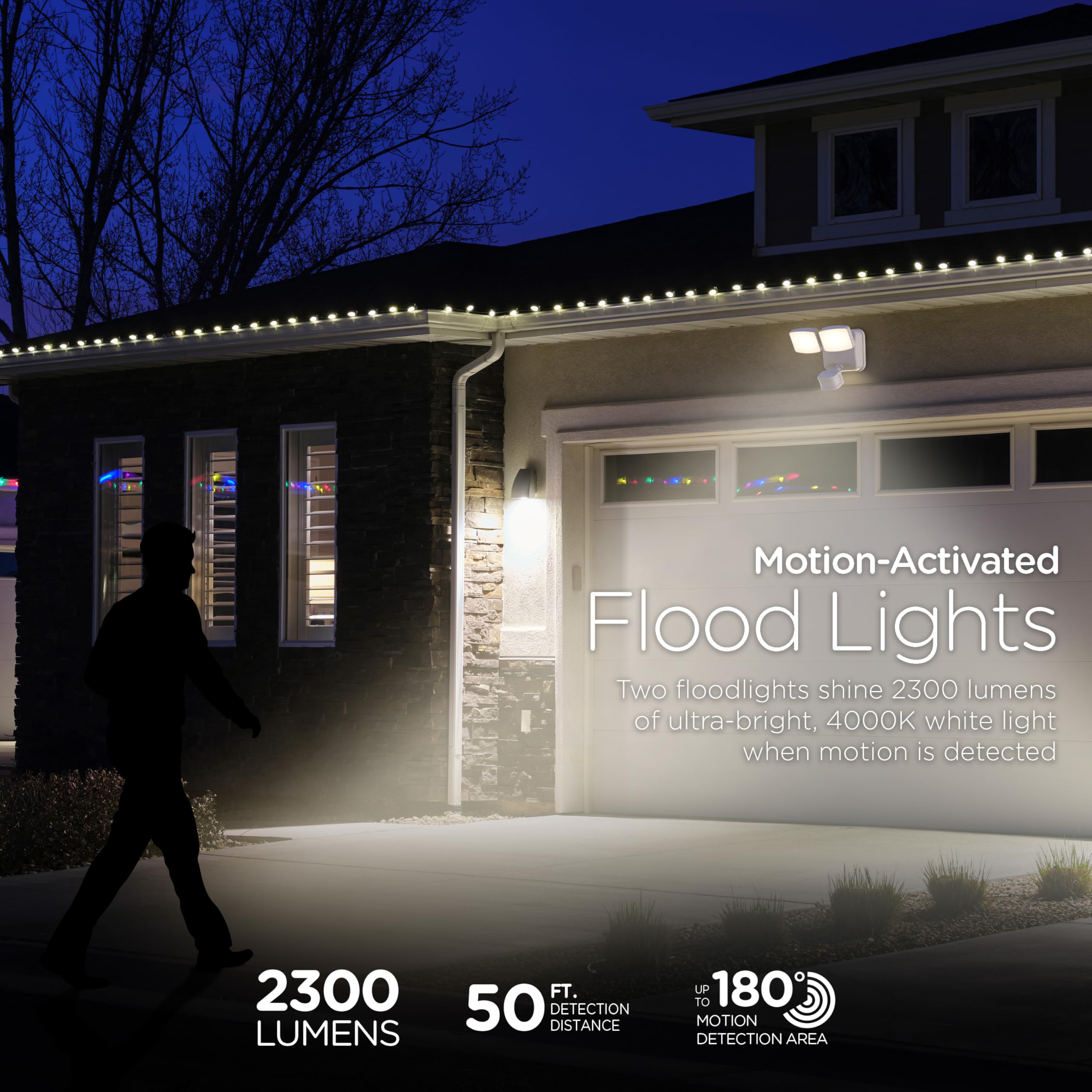 Enbrighten LED Security Lights, Motion Sensor Outdoor Light, LED