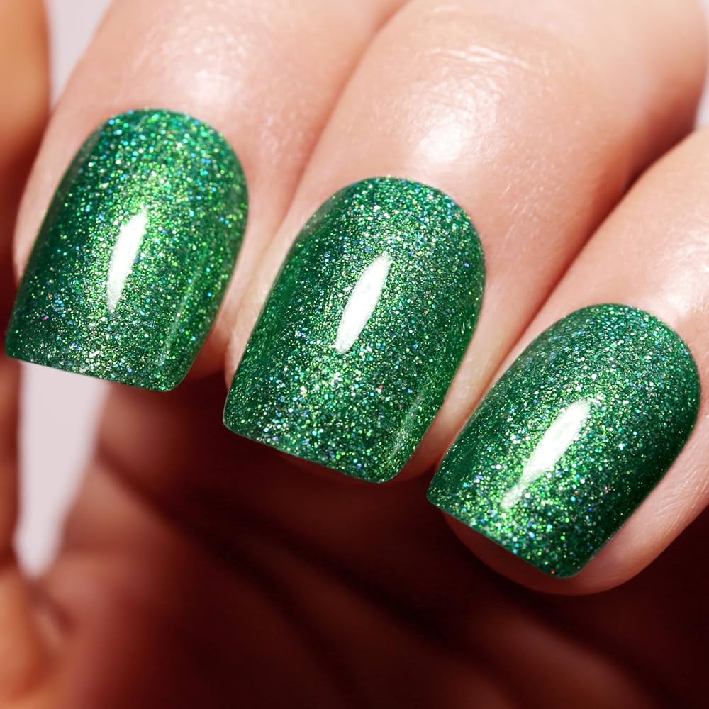 Amazon.com : Imtiti Glitter Deep Green Gel Nail Polish,0.5fl