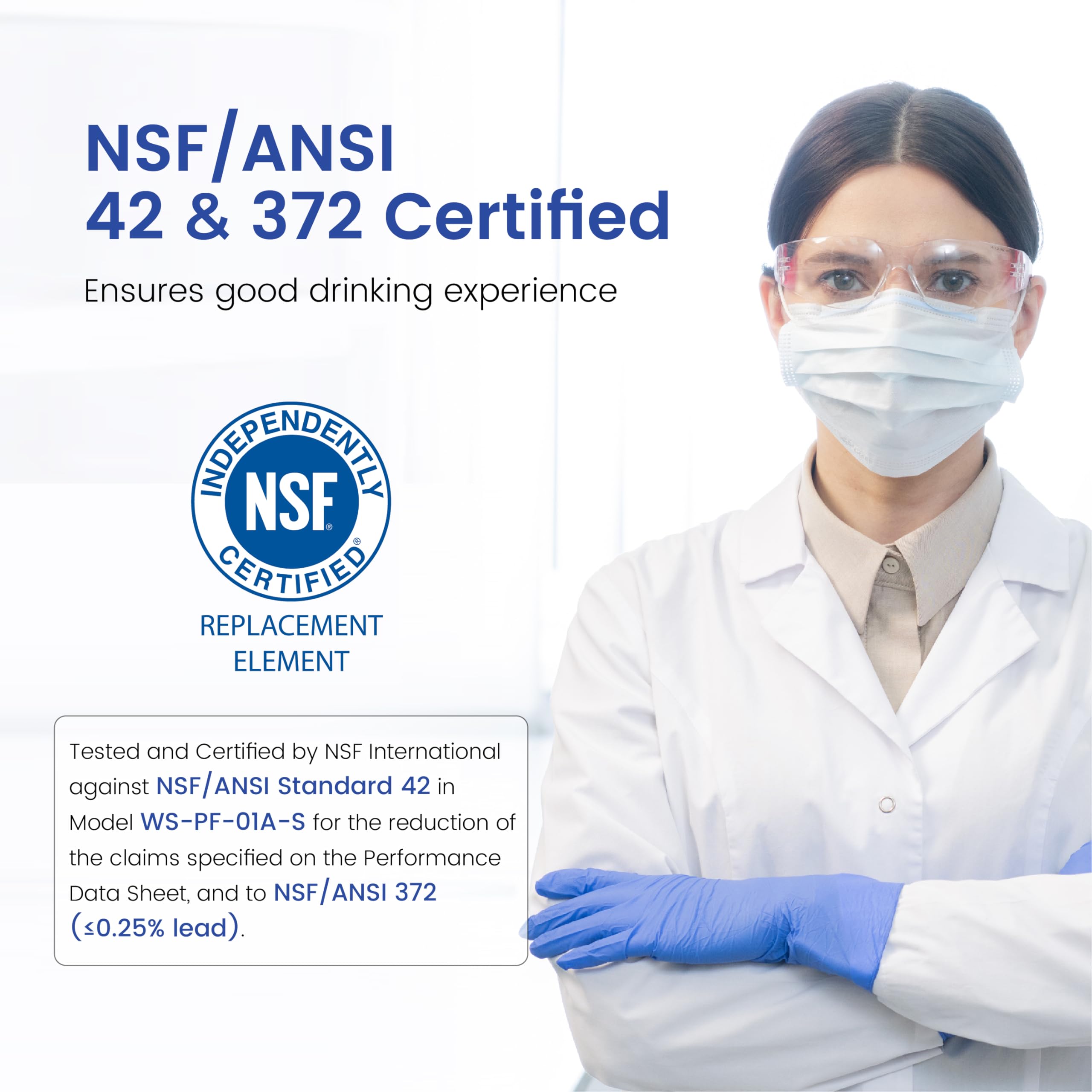 Waterspecialist Filter Replacement for All Waterdrop Pitcher Filtration System Fits Waterdrop WD-PF-01A Plus Reduces Lead PFOA PFOS Chlorine — view 3