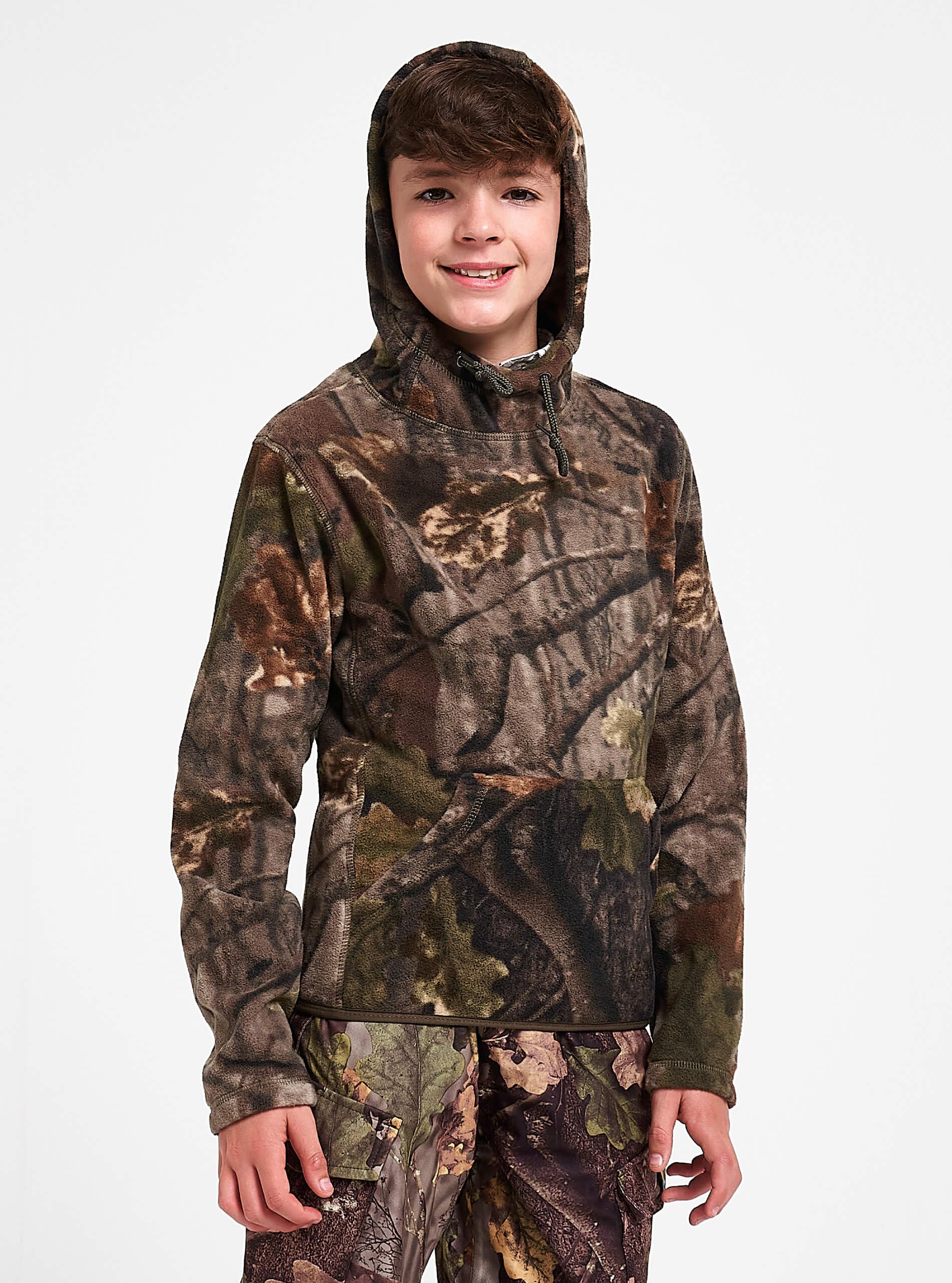 Jack Pyke Fieldman - Felpa in Pile con Cappuccio per Bambini - English Oak Evolution - XS