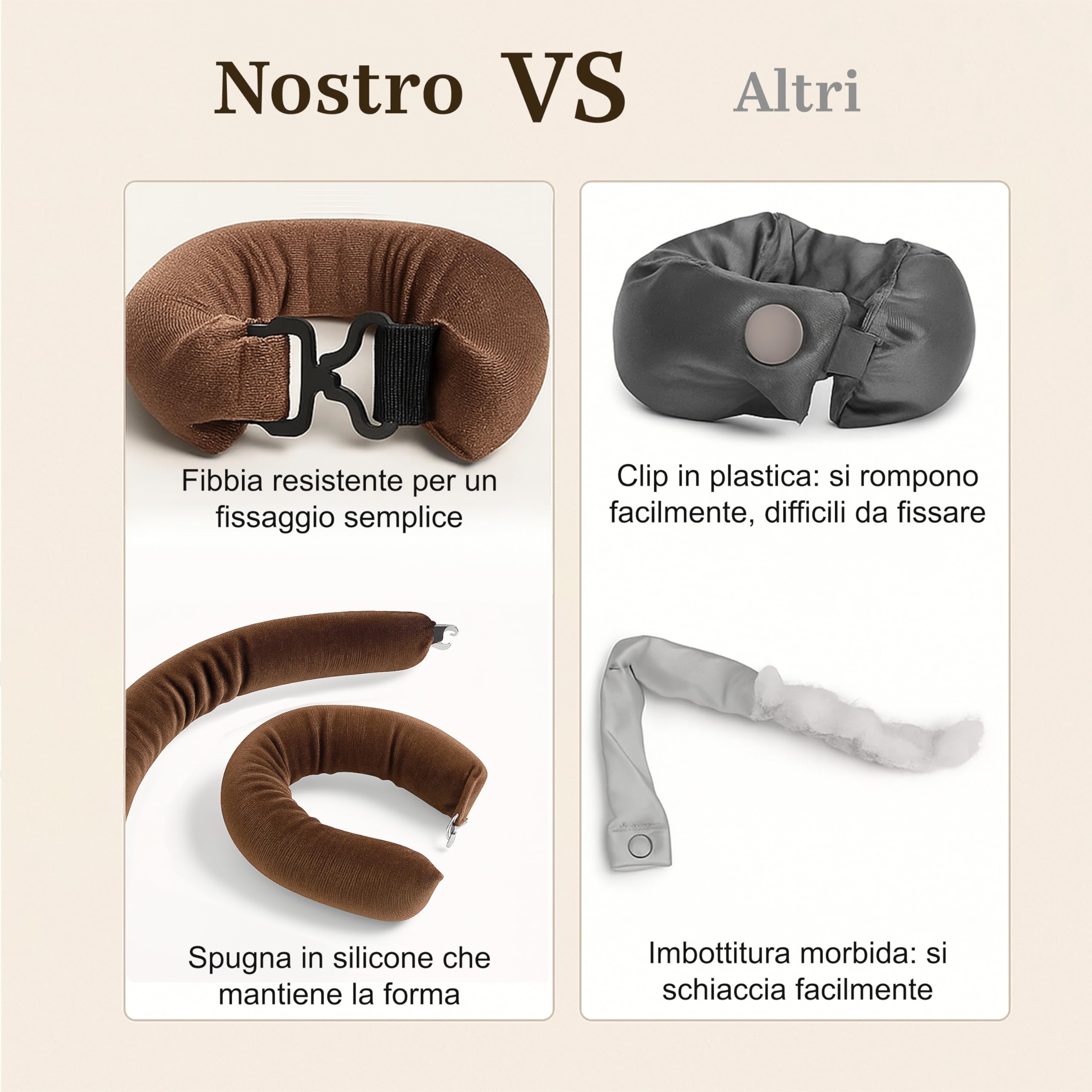 VISOFO - Aste per capelli senza calore, per bigodini lunghi o corti, senza calore, in schiuma flessibile, in morbido velluto satinato, set di strumenti per dormire in set di strumenti (marrone, 3 set)
