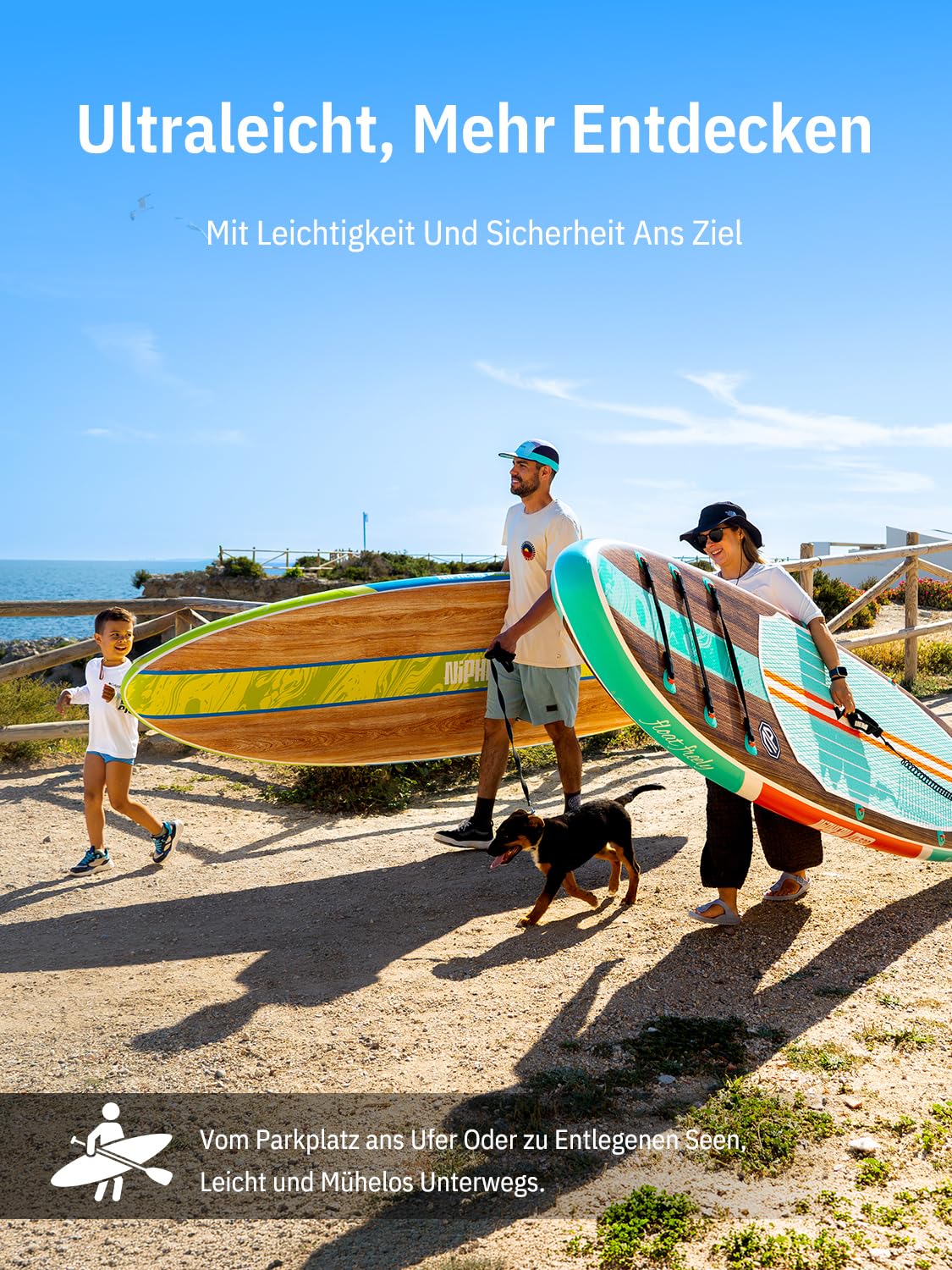 Niphean 320cm Stand Up Paddling Board, Ultraleicht SUP Board mit SUP Zubehör, Rutschfestem Deck, Tragbares Lite Paddle Board Ultimative Stabilität für Jugendliche&Erwachsene Langstreckenabenteuer