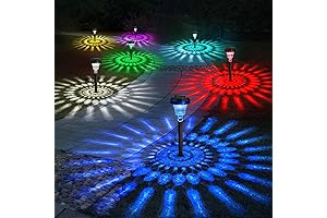 Solar Pathway Lights 8 Pack, Outdoor Solar Yard Lights, RGB Color Changing+Warm White
