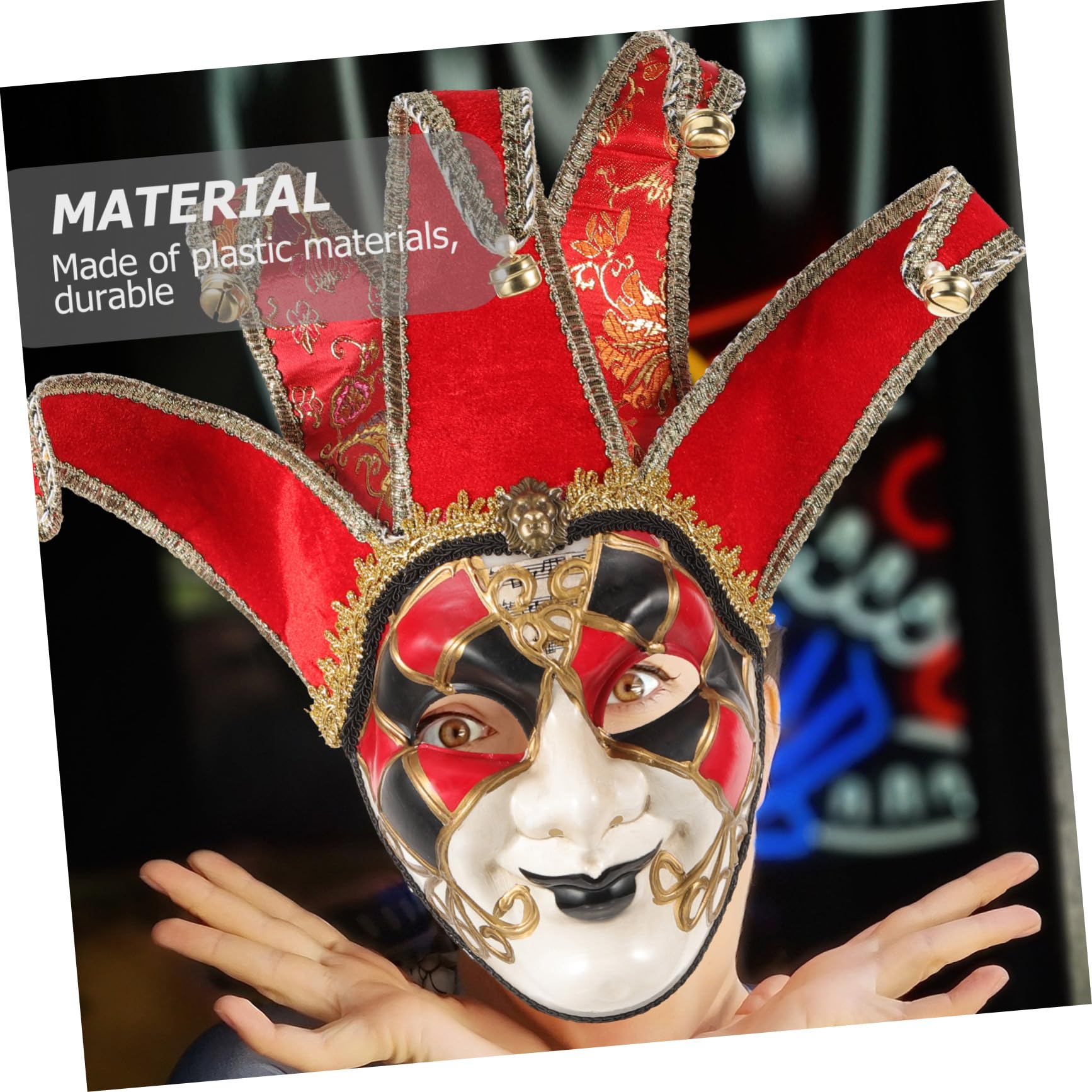 LIFKOME Maschera Veneziana in Plastica per Halloween Party Cosplay e Feste di Carnevale Leggera e Comoda da Indossare per Spettacoli e Ritratti Fotografici