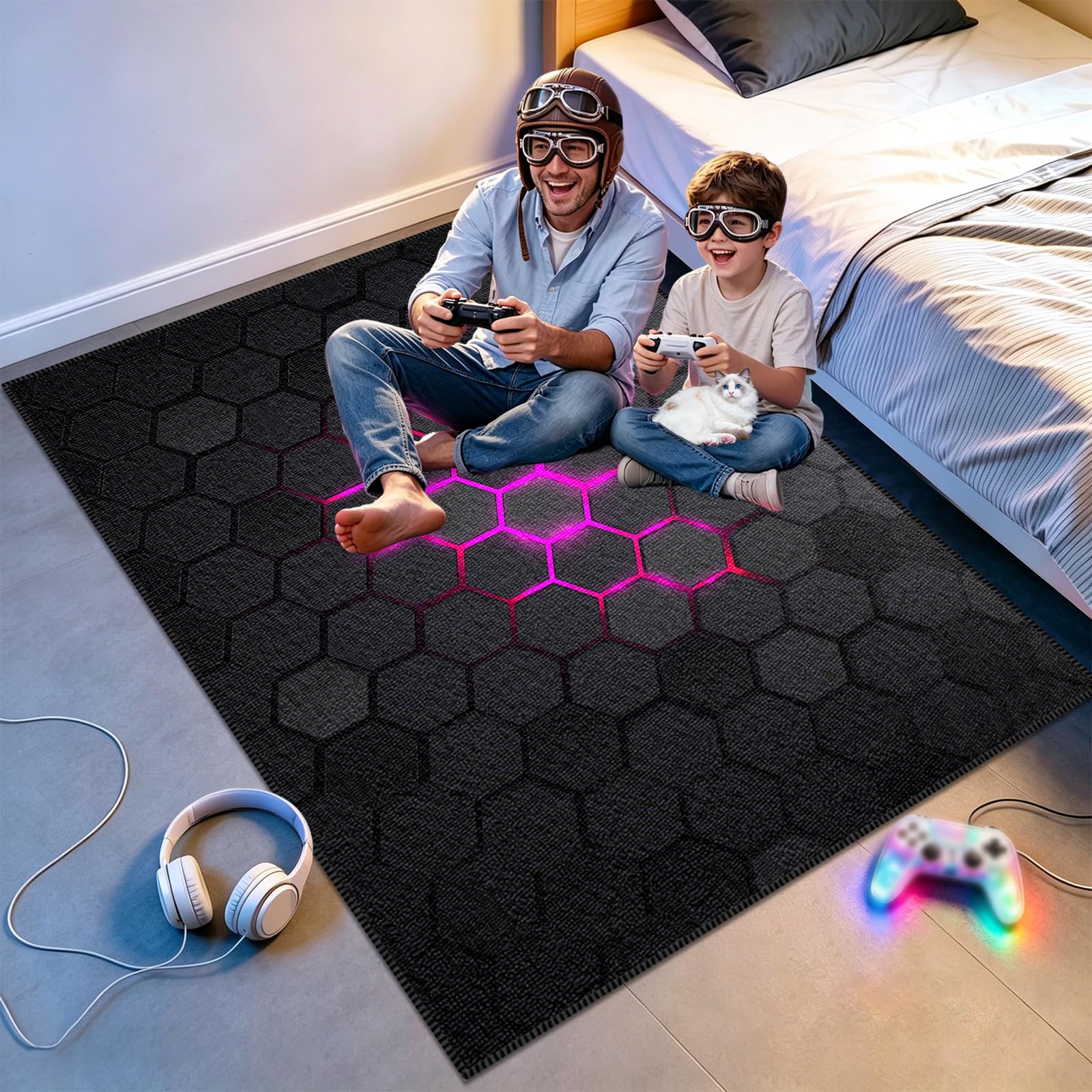 Tappeto per Sedia Gaming Ufficio Salvapavimento 90x110cm | Tappetino per Sedia da Gaming per Parquet e Pavimenti Duri, Tappeto per Sedia con Ruote, Riduce il Rumore, Movimento Fluido