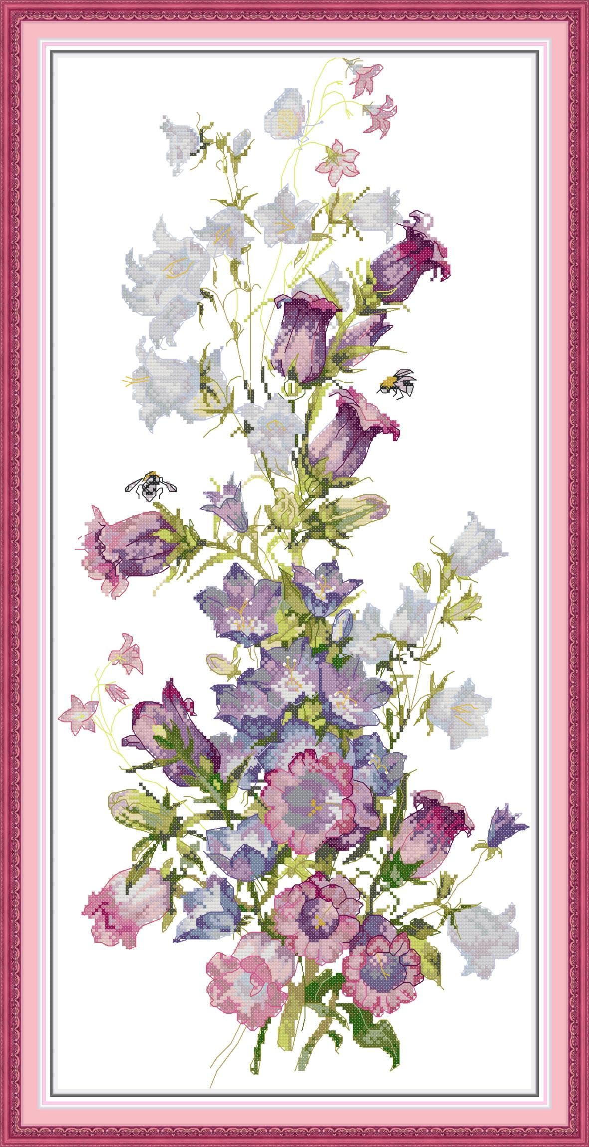 Rosyfoxes Cross Stitch Kits Stamped Full Range of Embroidery Starter Kits for Beginners DIY- Printed kit Spring(Printed) 11CT 16.1×31.5 inches