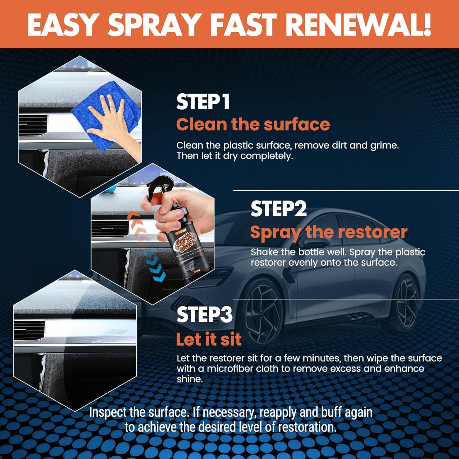 Plastic Restorer for Cars, Durable Car Restorer That Renews Faded Plastic, Vinyl & Rubber to Deep Black Shine, UV Protection Shield, Resists Dirt, Dust & Fading - 4oz/120ml - Image 6