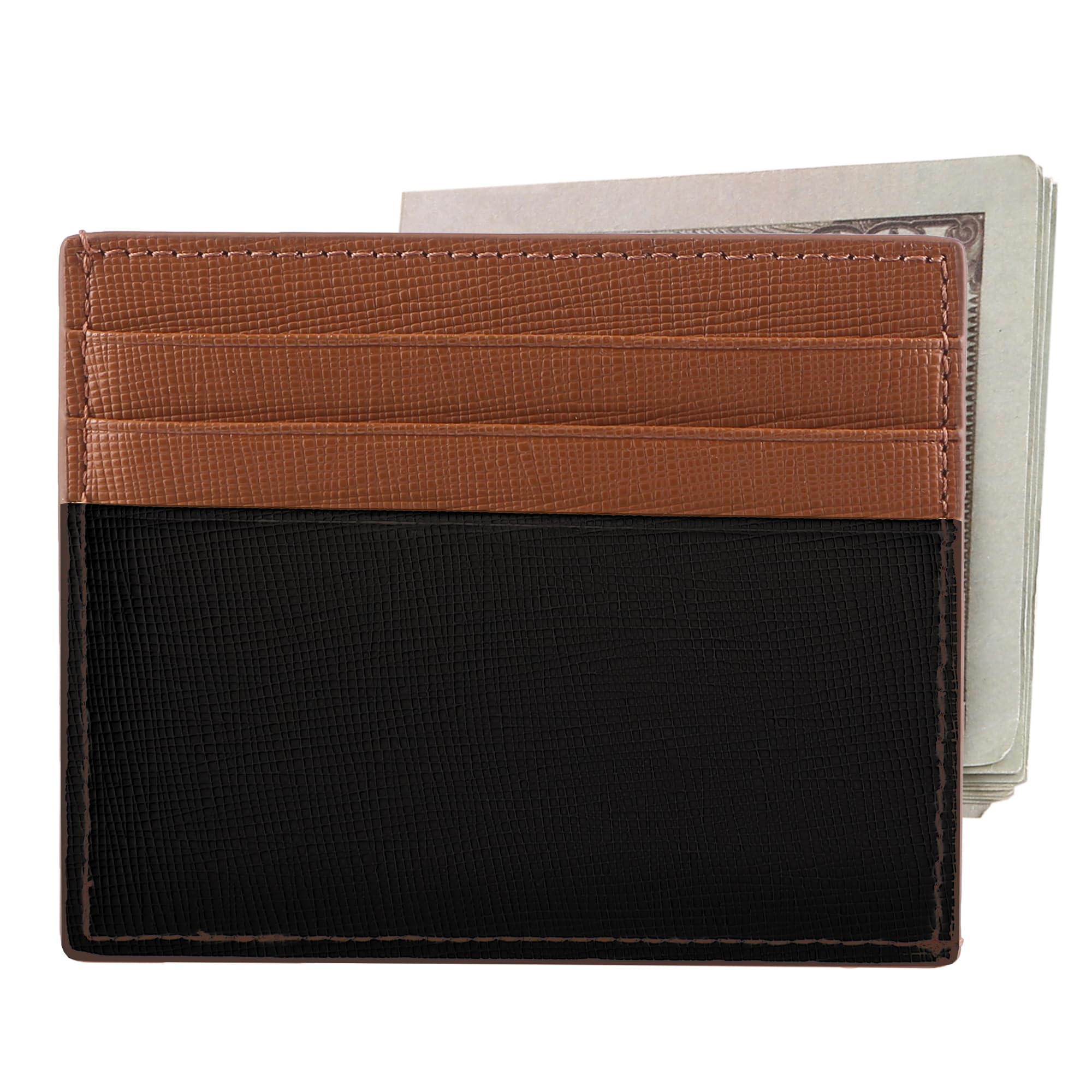 yiijay Credit Card Holder Slim Wallet RFID Credit Card Case Thin Front Pocket Wallet Money Card Clip Small Wallets for Women Men (Black&Brown)