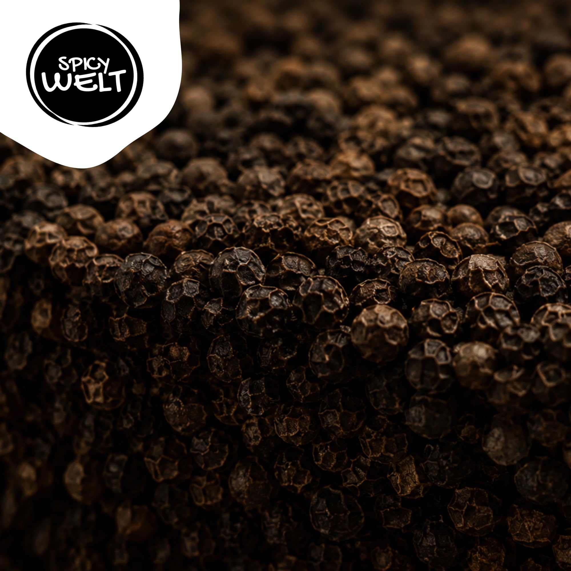 Spicy Welt Poivre Noir Entier (1kg) – Grains de Poivre Noir pour Moulin | Idéal Viande, Sauce, Marinade & Bouillon | Arôme Puissant | 100% Naturel, Sans Additifs