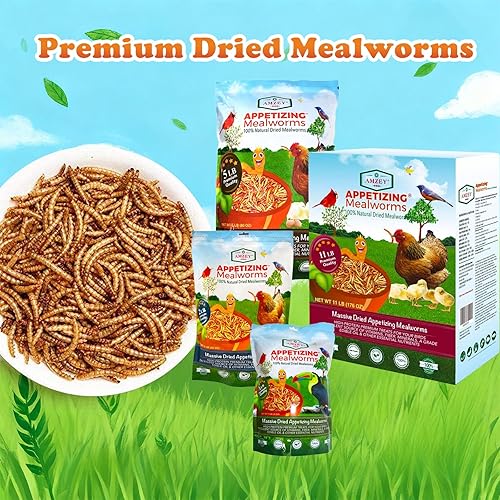 Miniatura 7 de Amzey Gusanos secos de harina de 2 libras, gusanos de comida 100% naturales para pollo y pájaros, alimento orgánico para gallinas ponedoras, alto
