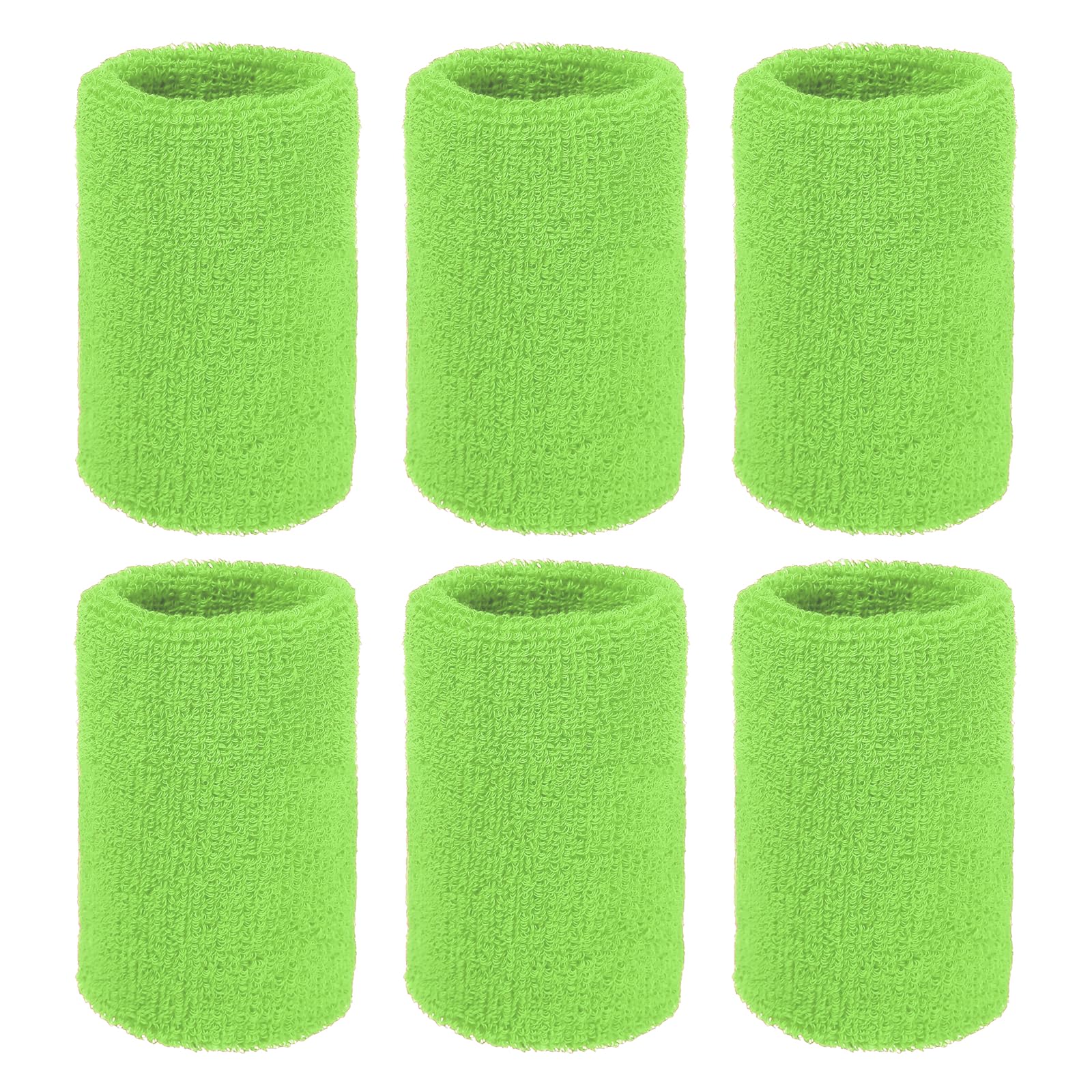 YELARXI Wristbands Sweatbands, Wrist Bands for Sweat Sports Wristbands 4x3 In & 6 Pack & Light Green-Fitting for (Tennis/Basketball/Football/Running/Working Out/Men & Women) โ image 1