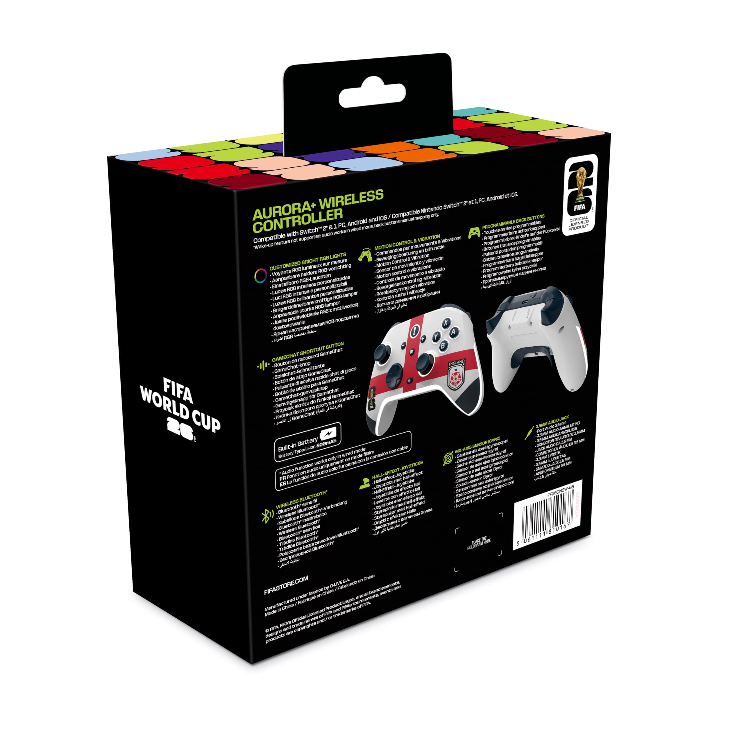 Fifa WorldCup 26 - Aurora+ Controller Wireless USA per Switch, Switch 2, Pc, Android e Ios - England