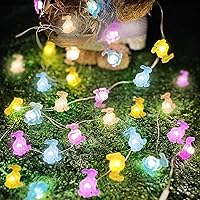 Vista 168 de Paquete de 2 guirnaldas de luces LED, funcionan con pilas, 5 m, 50 luces intermitentes, temporizador, impermeables, para habitaciones, bodas