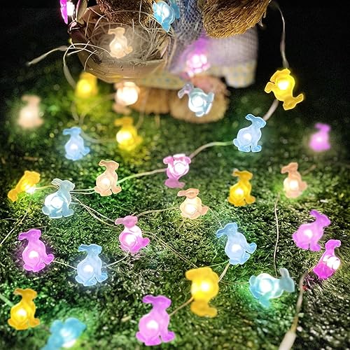 Miniatura 168 de Paquete de 2 guirnaldas de luces LED, funcionan con pilas, 5 m, 50 luces intermitentes, temporizador, impermeables, para habitaciones, bodas