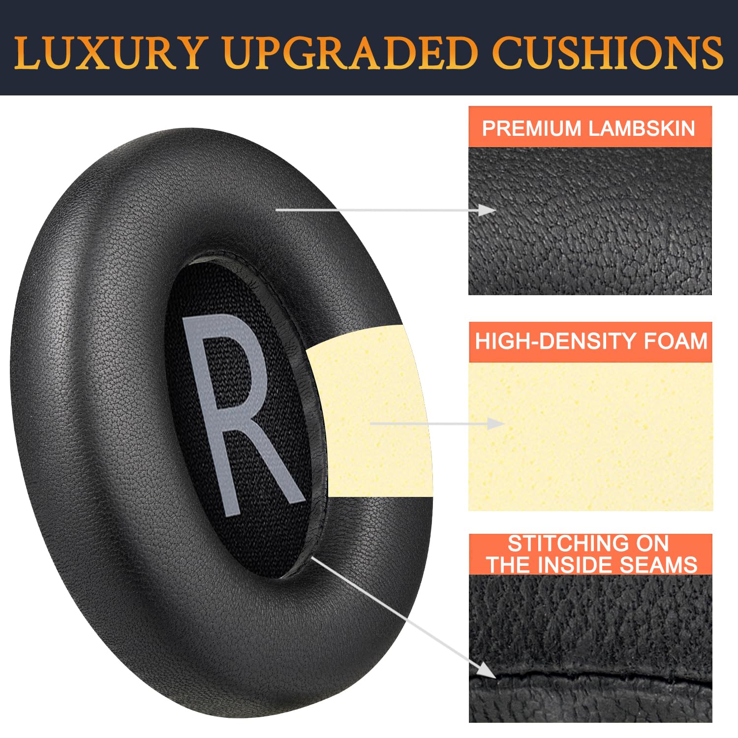 SOULWIT Lambskin Replacement Earpads for Bose 700 (NC700) Wireless Headphones - Image 4
